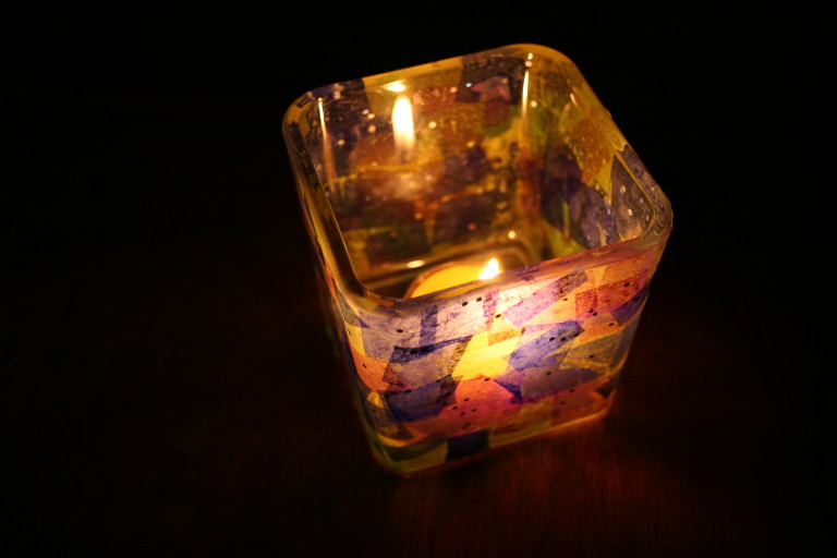 Tissue Paper Candle Holder